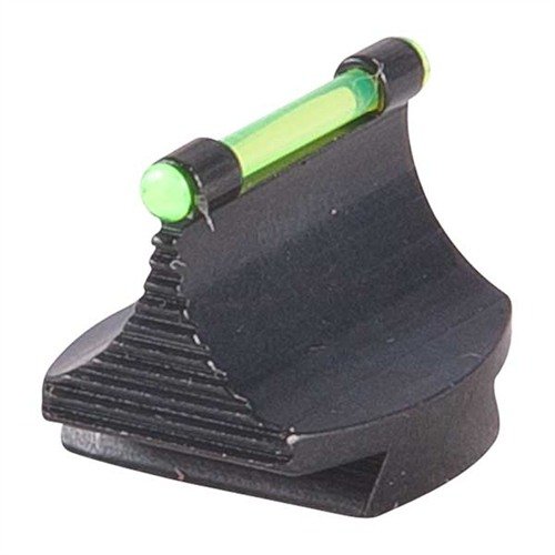 Mirino anteriore RIFLE FIBER OPTIC GLOW 50-W in acciaio blu, con ottica fluorescente verde o arancio, per una precisione ottimale e un design elegante.