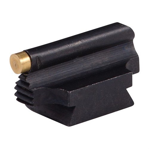 Mirini di precisione in acciaio blu per fucili, progettati per basi a rampino. Disponibili con diverse palle in oro e polimero bianco, per una mira perfetta.