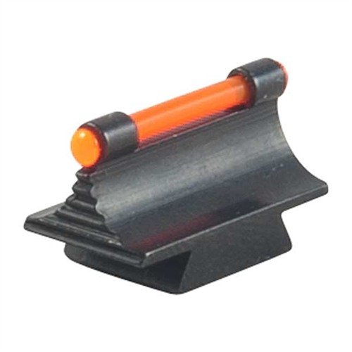 Mirino anteriore RIFLE FIBER OPTIC GLOW 37-MR in acciaio blu con ottica arancione, progettato per precisione e compatibile con basi ramp, per una mira ottimale.