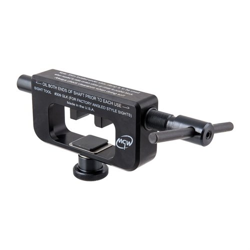 Il SEMI-AUTO SIGHT MOVER MGW permette di regolare e rimuovere facilmente i mirini senza danneggiare l'arma, ideale per mirini Tritium e in metallo.
