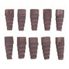 I TAPERED ROLLS di MERIT ABRASIVE PRODUCTS facilitano l'accesso a spazi ristretti, con grana 120 in ossido di alluminio su supporto in tessuto resistente.
