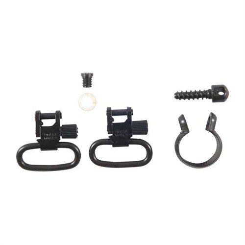 Gli QUICK DETACH SWIVELS di UNCLE MIKES offrono un sistema di sgancio rapido e bloccaggio positivo, perfetti per fucili Marlin e molte altre armi.