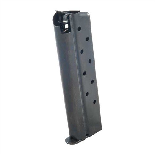 Caricatore Metalform 1911 9RD in acciaio bluato, progettato per un'alimentazione affidabile con tutti i tipi di proiettili, incluso il wadcutter.