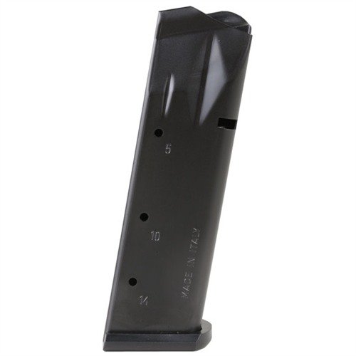 Il caricatore PARA P14 da 14 colpi in .45 ACP è realizzato in acciaio al carbonio certificato, saldato TIG e trattato termicamente per una durata eccezionale.