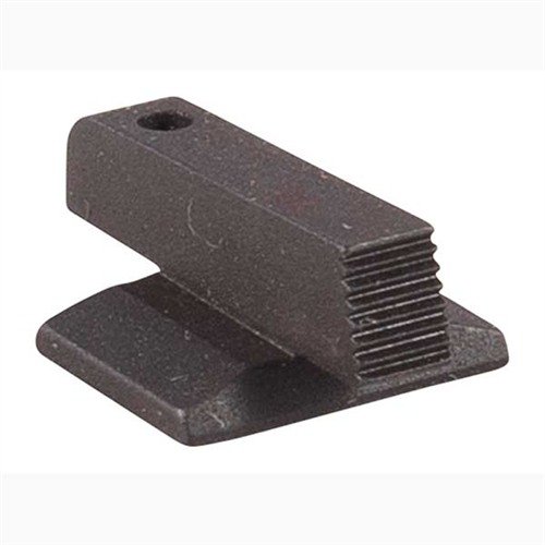 La mira anteriore dovetail in acciaio CNC di Novak offre una presentazione senza impigliarsi e riduce il riverbero grazie alla faccia nera e seghettata.