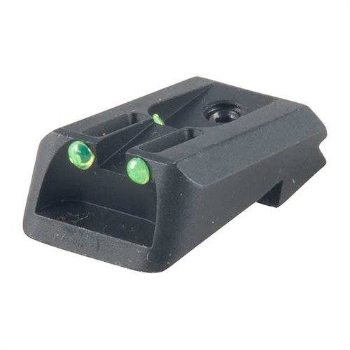 Le mire posteriori in fibra ottica Novak per Kimber 1911 massimizzano la luce ambientale per un'acquisizione rapida del bersaglio anche in condizioni di scarsa illuminazione.