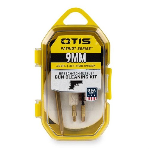 Il kit PATRIOT Series di Otis offre tutto il necessario per la manutenzione delle armi, inclusi 10 patch in cotone, spazzola multiuso e cavi Memory-Flex®.