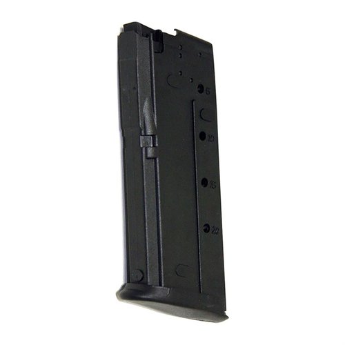 Il caricatore in polimero leggero e resistente aumenta la capacità del tuo FN Five-seveN di 10 colpi, offrendo un adattamento perfetto e una texture coordinata.