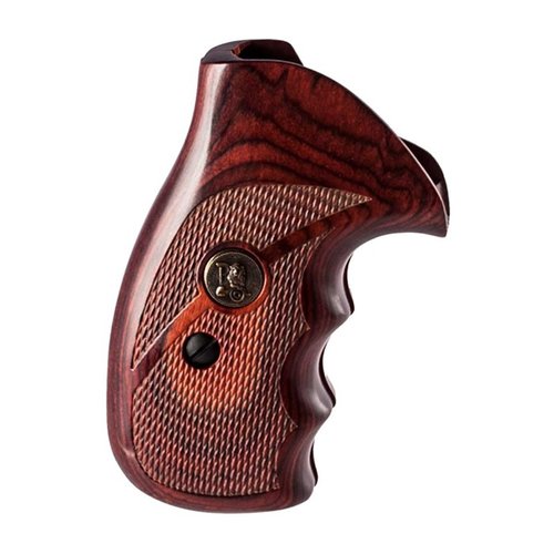 I Pachmayr Renegade Wood Laminate Grips per S&W K, L Frame offrono un'ottima presa, un'elegante finitura Charcoal Silvertone e si adattano facilmente ai revolver a cilindro rotondo.