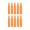 Le SAF-T-TRAINERS Dummy Rounds in plastica arancione sono ideali per esercitazioni, evitando confusioni con munizioni vere grazie al loro colore vivace.