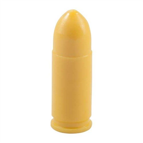I SAF-T-TRAINERS DUMMY ROUNDS 9MM LUGER sono realizzati in plastica colorata per evitare confusione con proiettili vivi, ideali per esercitazioni di azione immediata.