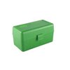 La FLIP TOP RIFLE AMMO BOX è realizzata in polipropilene indistruttibile, con cerniera meccanica garantita per 25 anni e chiusura Snap-Lock per sicurezza.