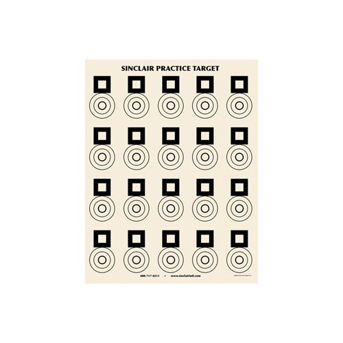 Il target di pratica SINCLAIR da 100 yard offre 20 bersagli ufficiali per il benchrest, ideale per testare cariche e migliorare la precisione senza frequenti spostamenti.
