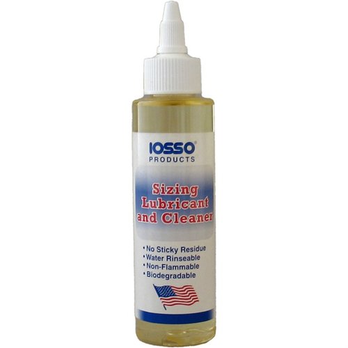 L'Iosso Sizing Lubricant pulisce e lubrifica le bossoli in un solo passaggio, è biodegradabile, solubile in acqua e accelera la lucidatura rispetto ai bossoli non trattati.