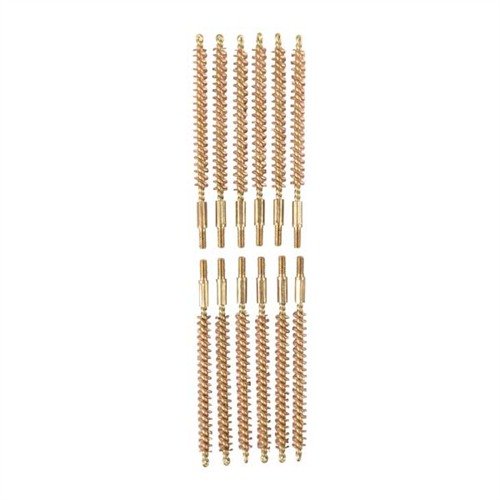 Set di 12 spazzole in bronzo per fucili calibro 20, con attacco 8-32M, ideali per una pulizia efficace e duratura della canna del tuo fucile.