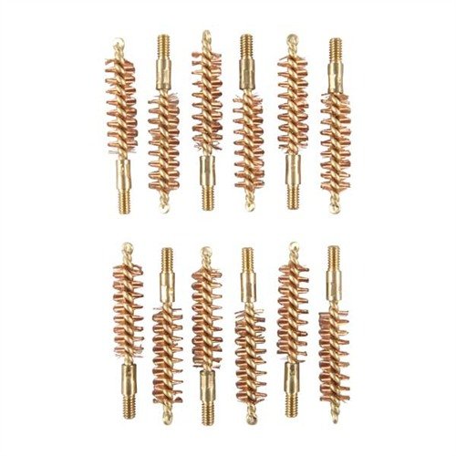 Scopri il pacco da 12 spazzole in bronzo per pistole, compatibili con calibri 9MM/38/357, ideali per una pulizia efficace e duratura delle tue armi.