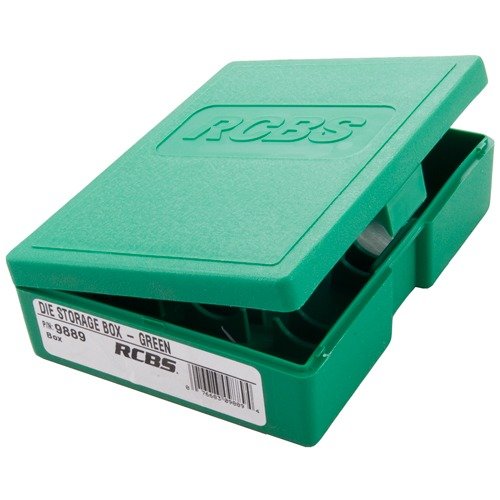 La GREEN DIE BOX di RCBS è ideale per organizzare e proteggere i tuoi die, garantendo una facile accessibilità e una lunga durata nel tempo.