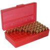 Le scatole per munizioni FLIP TOP PISTOL AMMO BOX di MTM CASE-GARD offrono una superficie resistente, impilabilità e una chiusura Snap-Lok garantita per 25 anni.