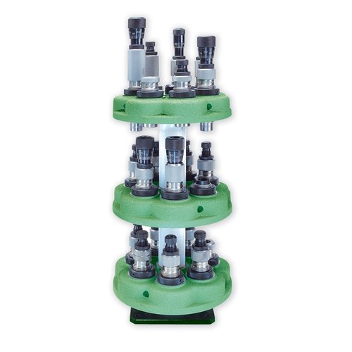 Il TURRET STACKER di REDDING è un sistema pratico per conservare teste di turret extra, consentendo di impilare fino a tre turrets con i dies installati, preservando così le regolazioni.
