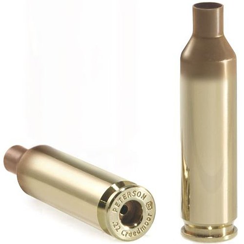 .22 Creedmoor Brass di Peterson offre una precisione mortale fino a 800 yard, bassa rincorsa e volume interno ottimizzato per polveri a lenta combustione.
