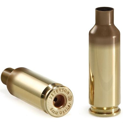 La cartuccia 6mm Dasher di Peterson Cartridge offre una precisione eccezionale grazie a tecnologie all'avanguardia, confezionata in una scatola resistente.
