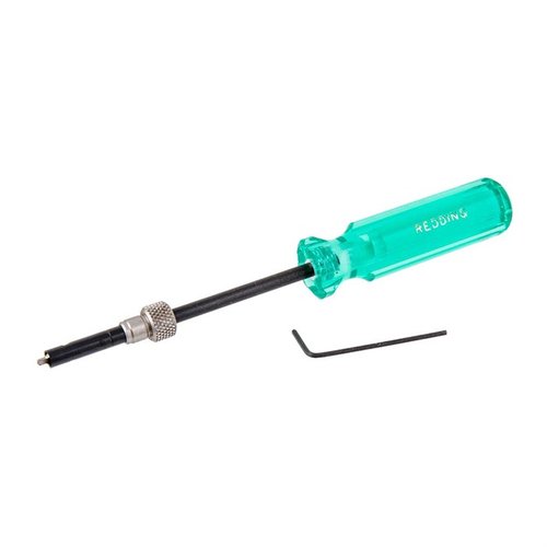 Il Redding Universal Flash Hole Deburring Tool rimuove i burrs dai flash holes per un'accensione affidabile, compatibile con calibri da .22 a .338 e con profondità di taglio controllata.
