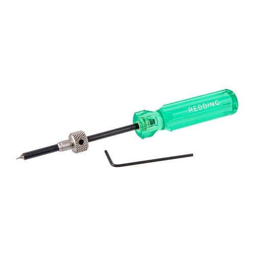 Il SMALL FLASH HOLE DEBURRING TOOL di REDDING rimuove le sbavature nei fori di accensione per calibri .17 e .20, migliorando l'affidabilità dell'accensione.