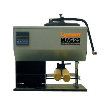 Il MAG 25 di Lyman offre una capacità di 25 lbs, riscaldamento rapido, display digitale e guida universale per stampi, ideale per fonderie di precisione.