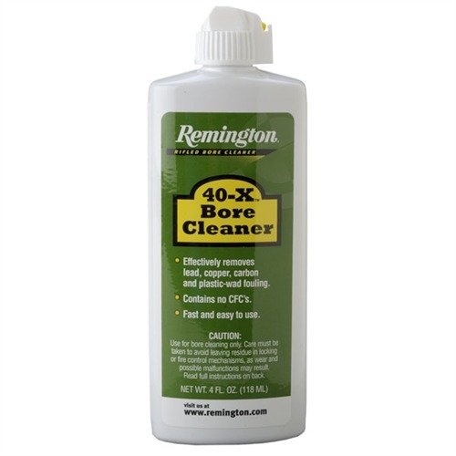 Il Remington Bore Cleaner rimuove rapidamente piombo, rame, carbonio e residui di plastica, lasciando il tuo canna splendente e pulito senza solventi nocivi.