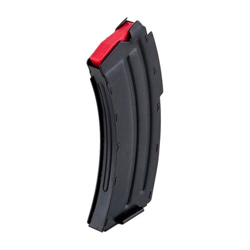 Il caricatore Savage Mark II da 10 colpi per 22LR è pronto all'uso, con una finitura nera opaca resistente e di alta qualità per prestazioni ottimali.