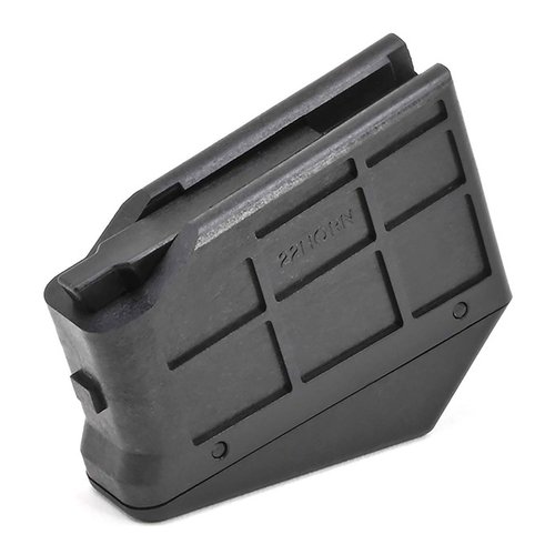 Il caricatore SAVAGE ARMS M25 per 22 Hornet offre una capacità di 4 colpi, realizzato in materiale sintetico per una maggiore durata e affidabilità.