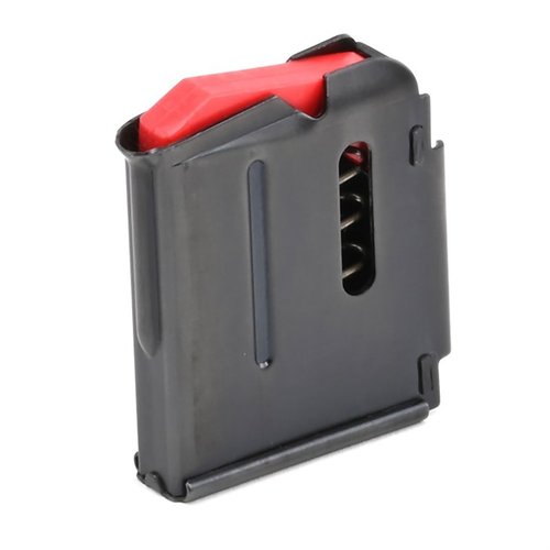 Il caricatore Savage 93 Series per .22 WMR e .17 HMR offre una capacità di 5 colpi, realizzato in acciaio bluato per una durata e affidabilità superiori.