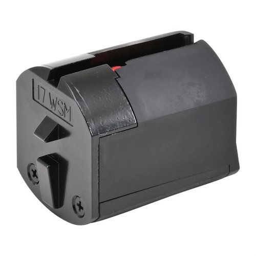 Il caricatore SAVAGE ARMS B.MAG da 8 colpi per 17 WSM è realizzato in polimero nero, garantendo leggerezza e resistenza per prestazioni ottimali.