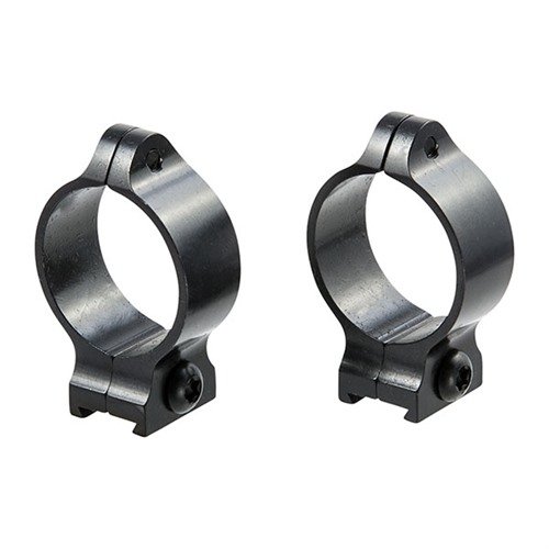 Anelli fissi TALLEY da 30mm in blu satinato, con viti Torx® a testa bassa per un montaggio sicuro e permanente, disponibili in diverse altezze.