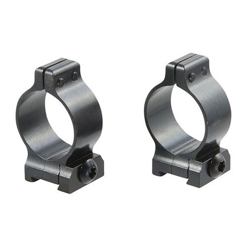 Le QUICK DETACH SCOPE RINGS TALLEY offrono leve in acciaio per un'installazione e rimozione rapida del mirino, disponibili in diverse altezze e finiture.