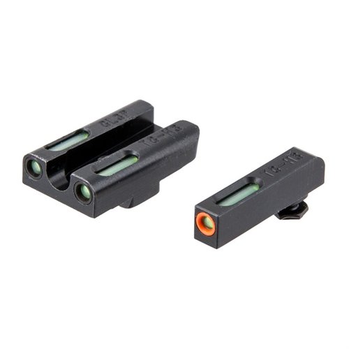 I mirini TFX Pro per Glock® offrono illuminazione costante con Tritium e ottiche in fibra, resistenti a oli e solventi, per un'acquisizione del bersaglio rapida.