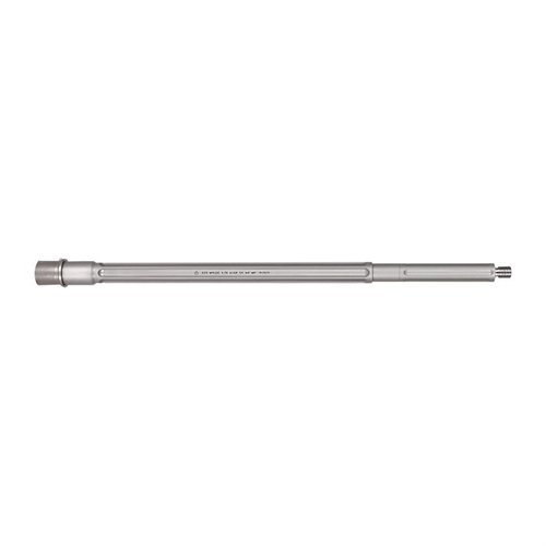 .223 Wylde, canna in acciaio inox 416R, finitura bead blasted, twist rate 1:8, testate HP e MPI, compatibile con ricevitori SBR e pistole.
