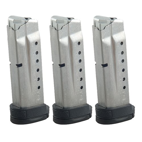 Caricatori M&P Shield 9mm da 8 colpi, costruzione in acciaio, base estesa per una presa migliore. Compatibili solo con M&P Shield, non M2.0.