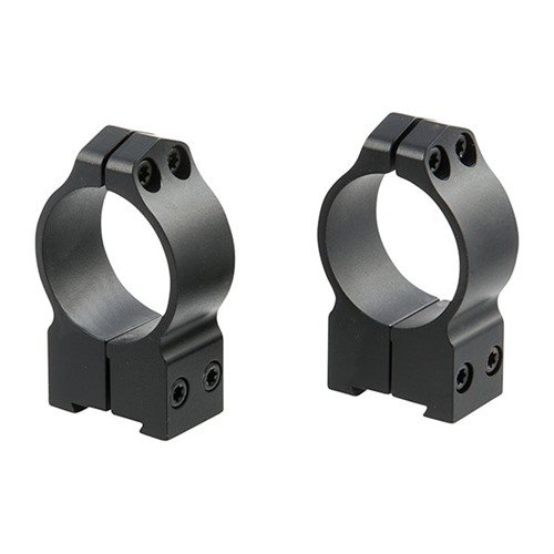Le MAXIMA TIKKA RINGS di Warne offrono un montaggio sicuro e veloce senza perdita di zero, ideali per fucili Tikka e ottiche pesanti, con 4 viti T-15.