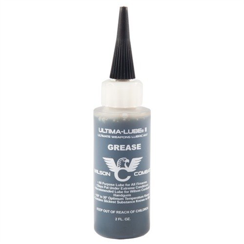 ULTIMA-LUBE II GREASE è una lubrificante leggera che resta dove la metti, riducendo attrito e usura, perfetta per fucili e carabine in condizioni sopra i 50°F.