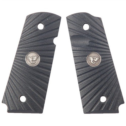 Le impugnature 1911 G10 Compact in G10 nero offrono un design starburst unico, sicurezza ambidestra e una finitura robusta per una presa superiore.