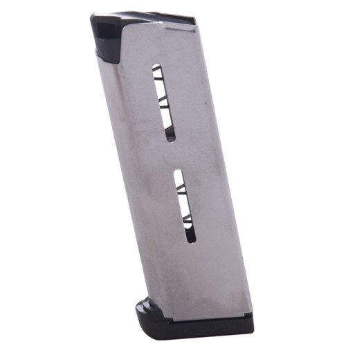 Il caricatore Wilson Combat 1911 Officer .45 ACP da 7 colpi è realizzato in acciaio inossidabile 17-7, offre un'alimentazione affidabile e una facile pulizia.