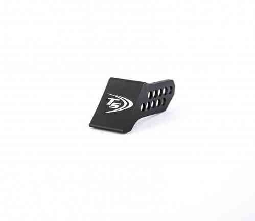 Il TONY SYSTEM Thumb rest, modello aperto con 10 fori, offre una presa ergonomica e personalizzabile per migliorare il controllo e la stabilità durante il tiro.