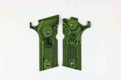 Le GUANCETTE 92X PERFORMANCE G10 NERO/VERDE BERETTA BY LOK GRIPS offrono un'ottima presa e resistenza, migliorando il controllo e il comfort della tua pistola.